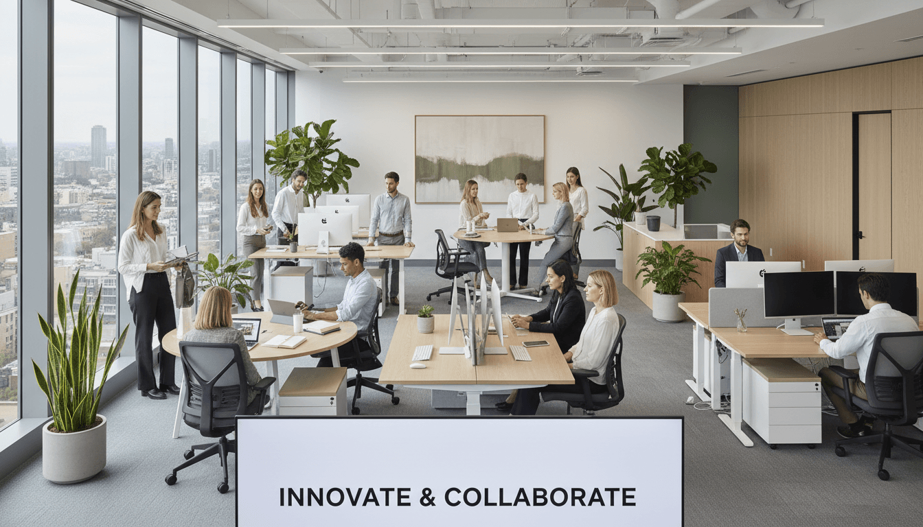 Freshly painted bright commercial office interior with clean white walls